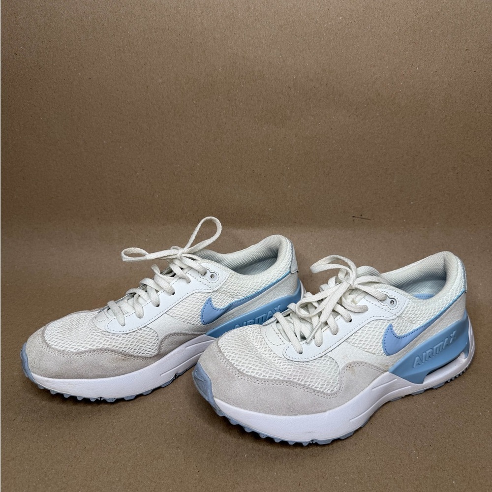 Nike Cream and Blue Sneakers